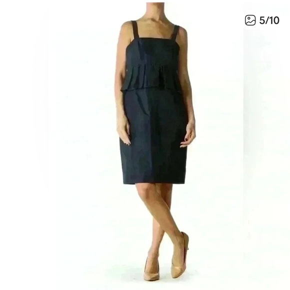 J. Crew Classic Cotton Silk Faille Summer Peplum Dress - Picture 2 of 8